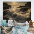 thumbnail image 1 of Designart "Beach Photo Calm Tide IV" Landscapes Print on Natural Pine Wood, 1 of 5