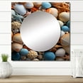 thumbnail image 1 of Designart "Beach Photo Seashell Euphony VII" Animals Square Mirror Wall Decor Coastal - Large Teal Square Bathroom Mirror - Square Printed Wall Mirror Art, 1 of 5