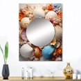 thumbnail image 1 of Designart "Beach Photo Seashell composition I" Animals Mirror Wall Decor - Coastal Beige Animals Large Mirror Wall Decor For Bedroom - 32" x 24" Inch, 1 of 5