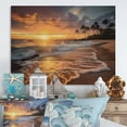 thumbnail image 1 of Designart "Beach Photo Sunset Charm IX" Nautical & Beach Print on Natural Pine Wood, 1 of 5