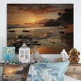 thumbnail image 1 of Designart "Beach Photo Sunset Charm VI" Nautical & Beach Print on Natural Pine Wood, 1 of 1