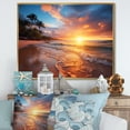 thumbnail image 1 of Designart "Beach Photo Sunset Charm XIII" Nautical & Beach Floater Framed Wall Art Living Room, 1 of 7