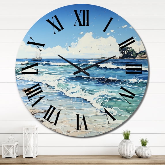 Designart "Beach Reverie in a Photo I" Nautical & Beach Oversized Wall Clock