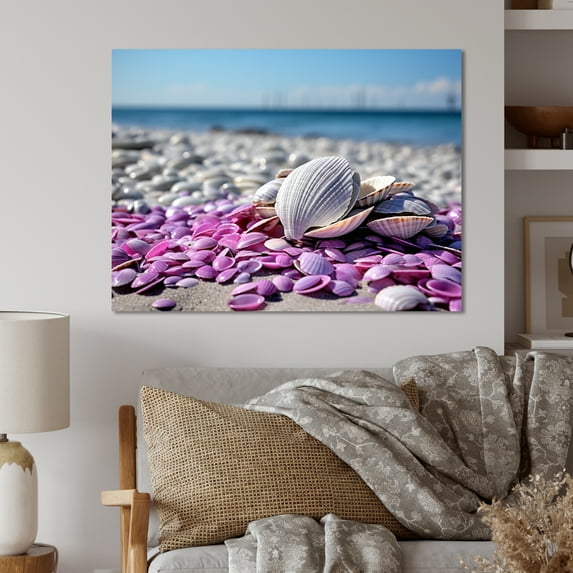 Designart "Beach Shells And Forms I" Nautical & Beach Metal Wall Art