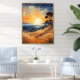 thumbnail image 1 of Designart "Beach Sunkissed Sands Painting III" Nautical & Beach Floater Framed Wall Art Print, 1 of 7