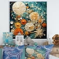 thumbnail image 1 of Designart "Beach Tidepool Euphony Pointillism II" Beach Floater Framed Wall Decor, 1 of 7
