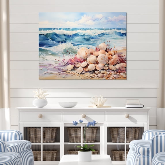 Designart "Beach Tranquil Tide Painting I" Nautical & Beach Wall Decor