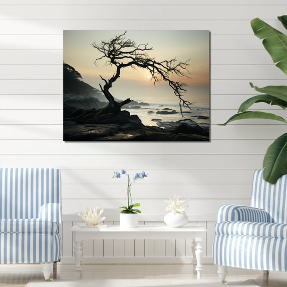 Designart "Beach Tree silence I" Nautical & Beach Canvas Art Print