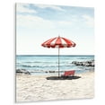 thumbnail image 1 of Designart "Beach Umbrella Coastal Red painting II" Nautical & Beach Metal Wall Decor, 1 of 5