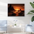 thumbnail image 1 of Designart "Beach horizon Sunset III" Beach Floater Framed Canvas Art Print, 1 of 7