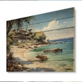 thumbnail image 1 of Designart "Beaches of Negril, Jamaica I" Landscapes Print on Natural Pine Wood, 1 of 1