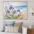 thumbnail image 1 of Designart "Beachside Beauty: Purple Irises II" Irises Floater Framed Canvas Art Print, 1 of 5