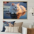 thumbnail image 1 of Designart "Beachside Feline Peace" Animals Cat Floater Framed Canvas Art Print, 1 of 5