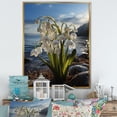 thumbnail image 1 of Designart "Beachside Snowdrop Scene" Snowdrops Floater Framed Canvas Wall Art, 1 of 5