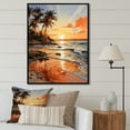 thumbnail image 1 of Designart "Beachside Sunset II" Palms & Palm Trees Floater Framed Canvas Prints, 1 of 5