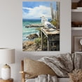 thumbnail image 1 of Designart "Beachside Tranquility Seagulls in Repose II" Animals Canvas Print, 1 of 5