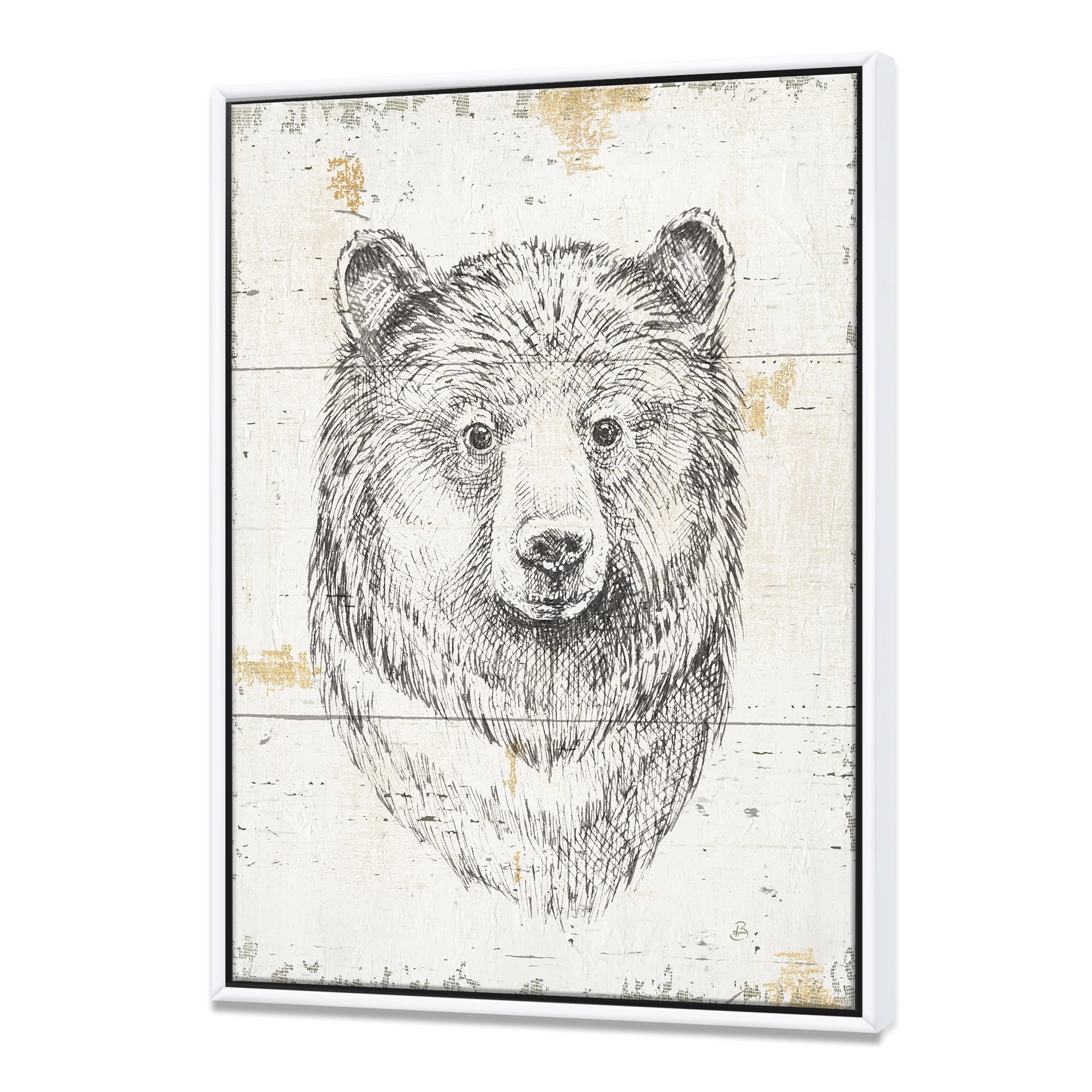 Designart ' Bear Wild and Beautiful IV ' Wildlife Animal Framed Canvas