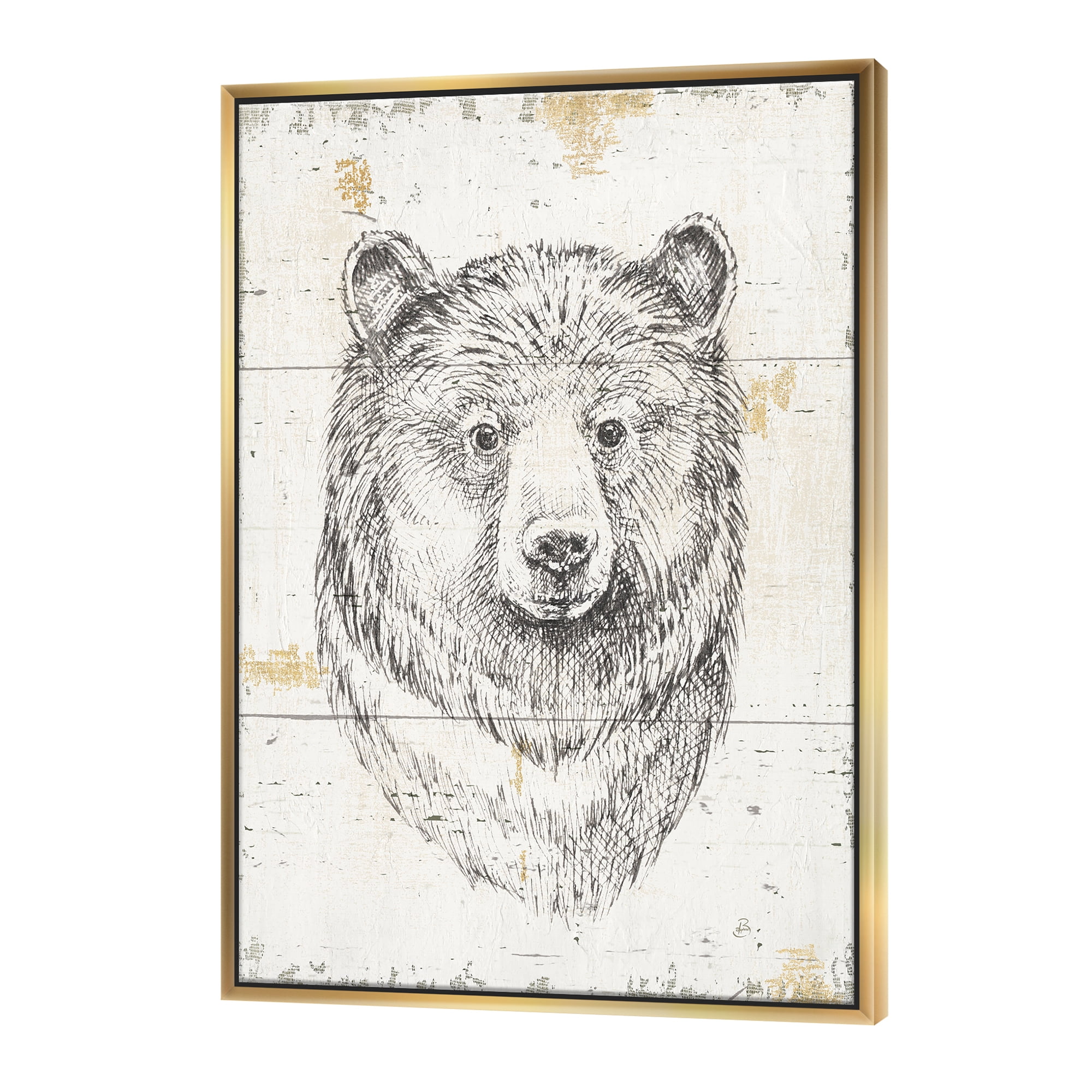 Designart ' Bear Wild and Beautiful IV ' Wildlife Animal Framed Canvas