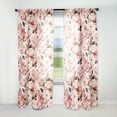thumbnail image 1 of Designart "Beautiful Antique Pink Flower Garden II" Damask Curtain Panels, 1 of 6