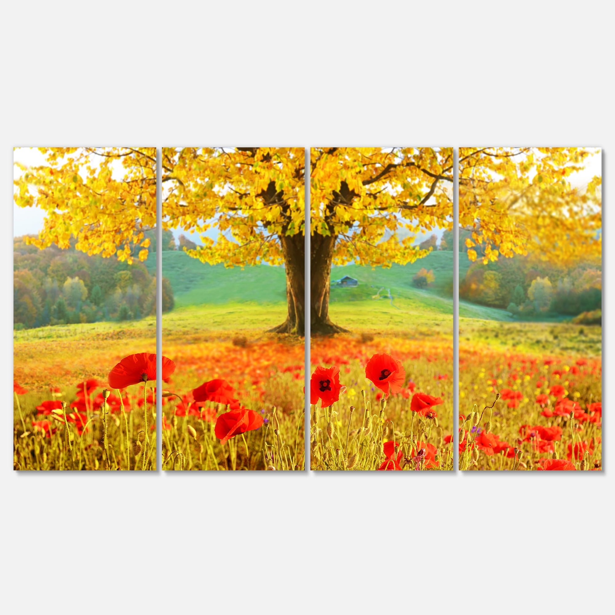 Designart 'Beautiful Autumn Yellow Tree ' Floral Canvas Art Print