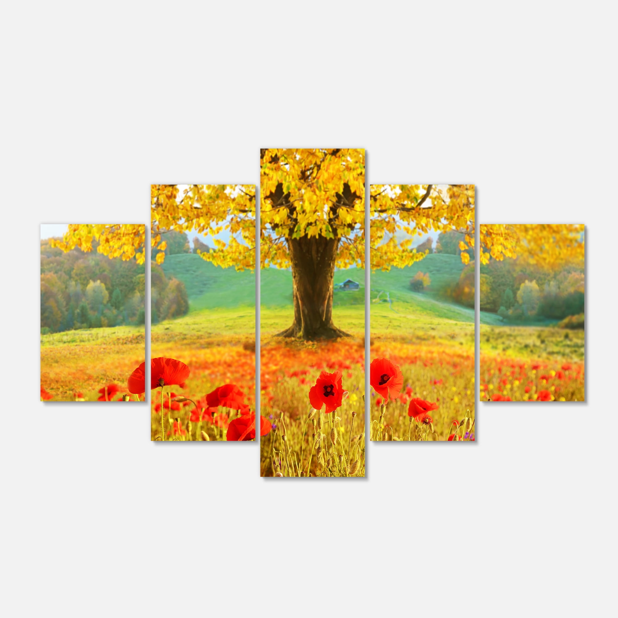 Designart 'Beautiful Autumn Yellow Tree ' Floral Canvas Art Print