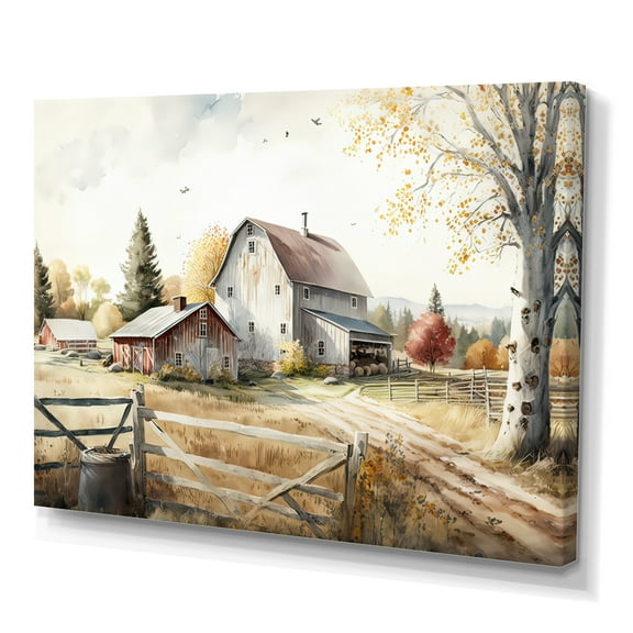 Designart Beautiful Barn In Spring II Canvas Wall Art