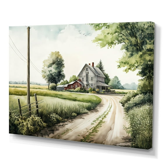 Designart Beautiful Barn In Spring V Canvas Wall Art