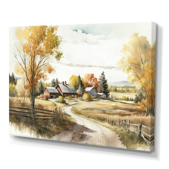 Designart Beautiful Barn In Spring VIII Canvas Wall Art