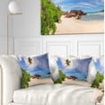 thumbnail image 1 of Designart Beautiful Beach at La Digue Seychelles - Seashore Throw Pillow - 16x16, 1 of 5