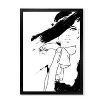 Designart 'Beautiful Black and White Model Haute Couture Fashion Woman I' Modern Framed Art Print