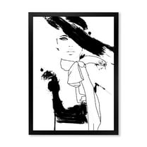 Designart 'Beautiful Black and White Model Haute Couture Fashion Woman II' Modern Framed Art Print