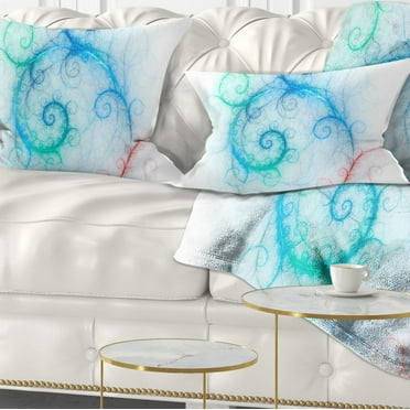 Designart Beautiful Blue Fractal Pattern - Abstract Throw Pillow - 12x20