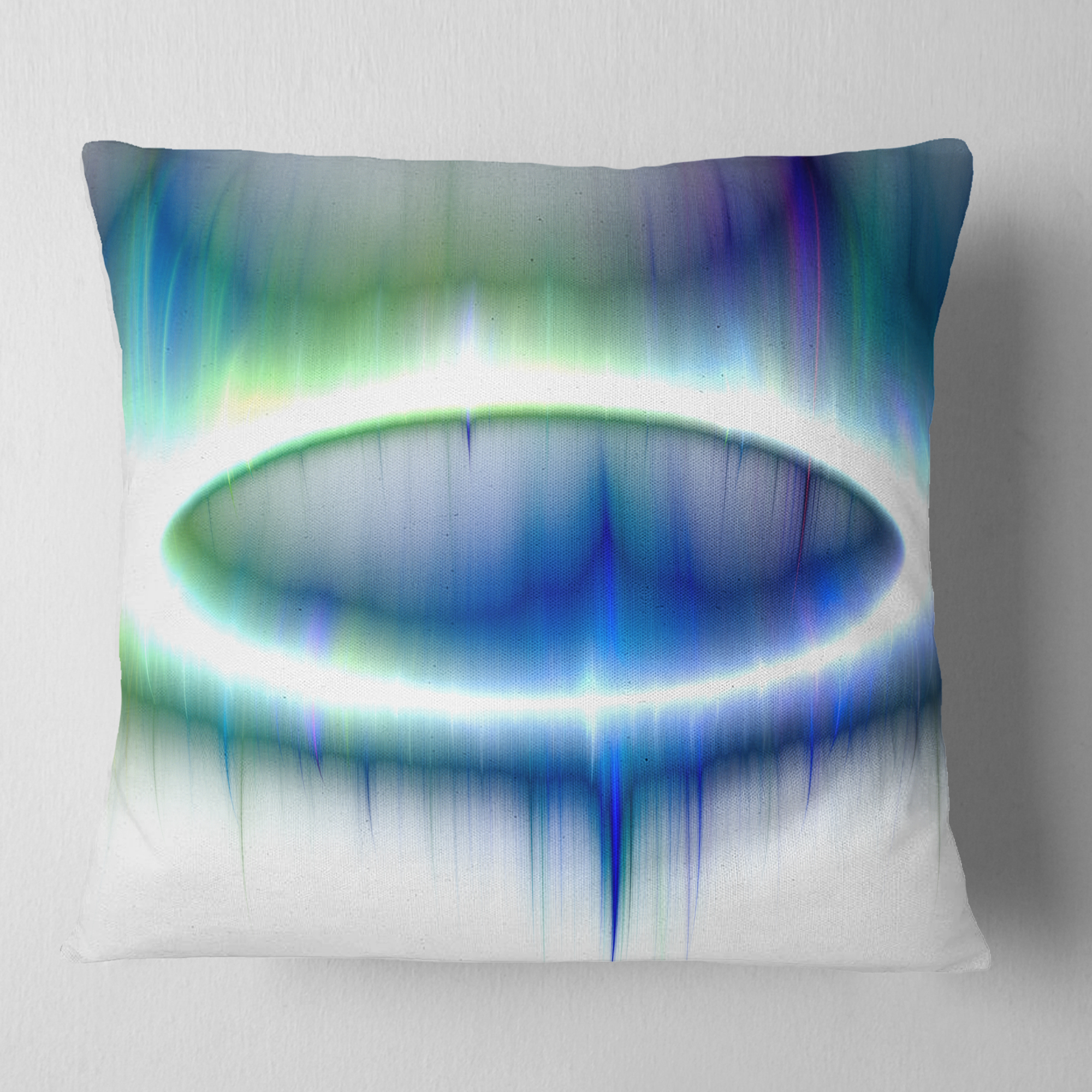 Designart Beautiful Blue Northern Lights - Abstract Throw Pillow - 16x16