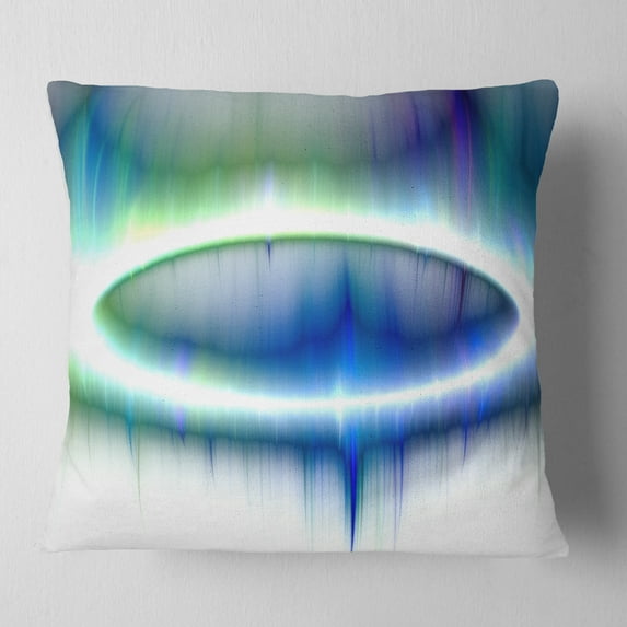 Designart Beautiful Blue Northern Lights - Abstract Throw Pillow - 18x18