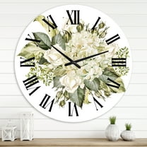 Designart 'Beautiful Bouquet With Hudrangea And Roses' Farmhouse Wall Clock