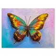 thumbnail image 1 of Designart ' Beautiful Butterfly In Orange and Turquoise ' Modern Canvas Wall Art Print, 1 of 4