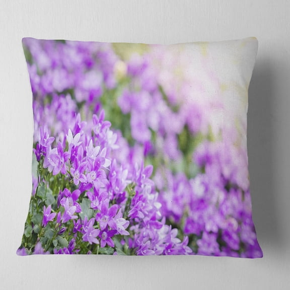 Designart Beautiful Campanula Flower Bouquet - Floral Throw Pillow - 16x16