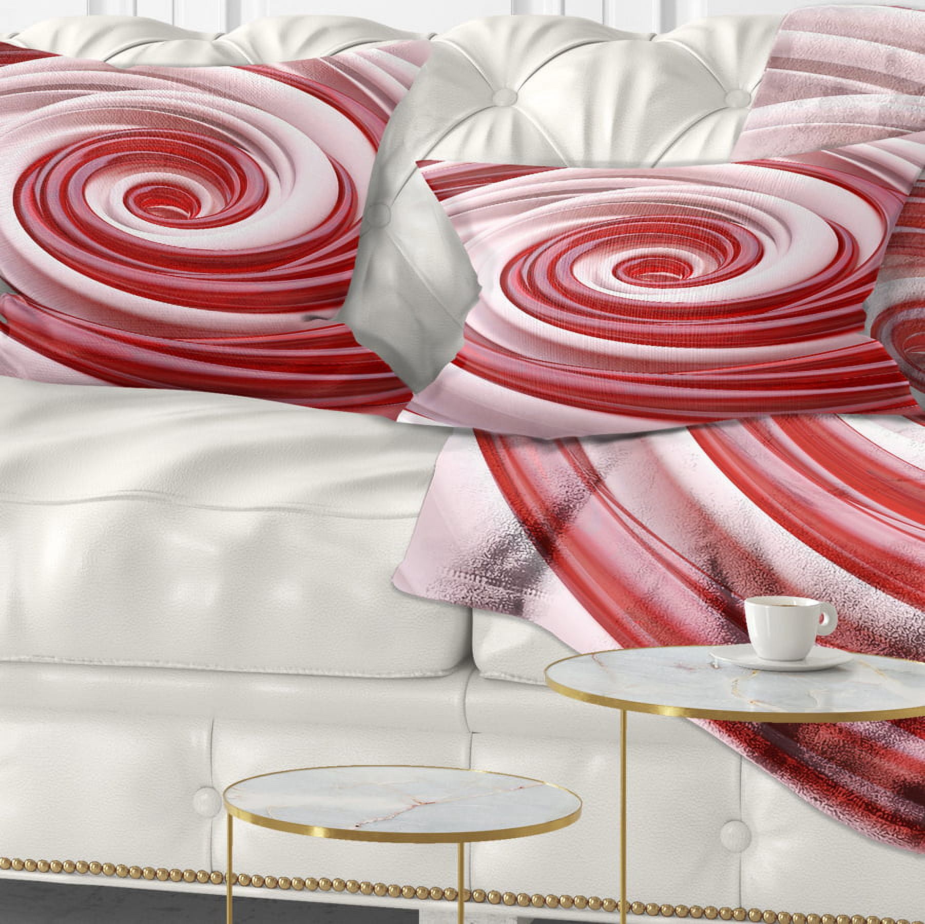 Designart Beautiful Candy Cane Spiral - Abstract Throw Pillow - 12x20