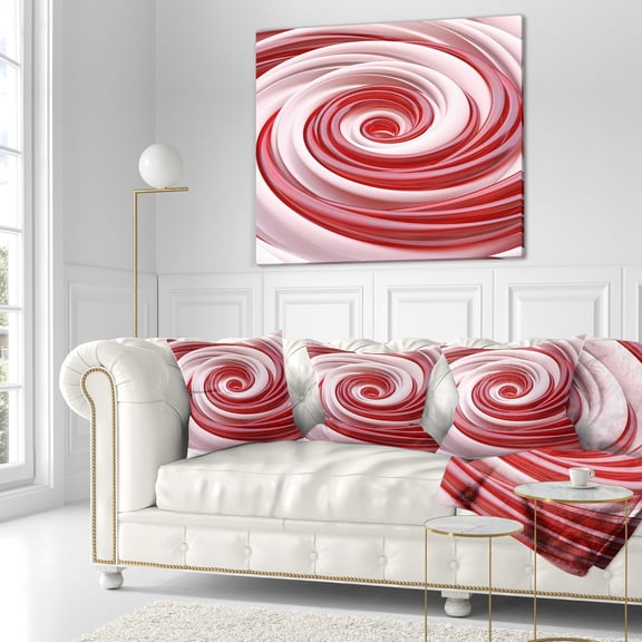 Designart Beautiful Candy Cane Spiral - Abstract Throw Pillow - 16x16