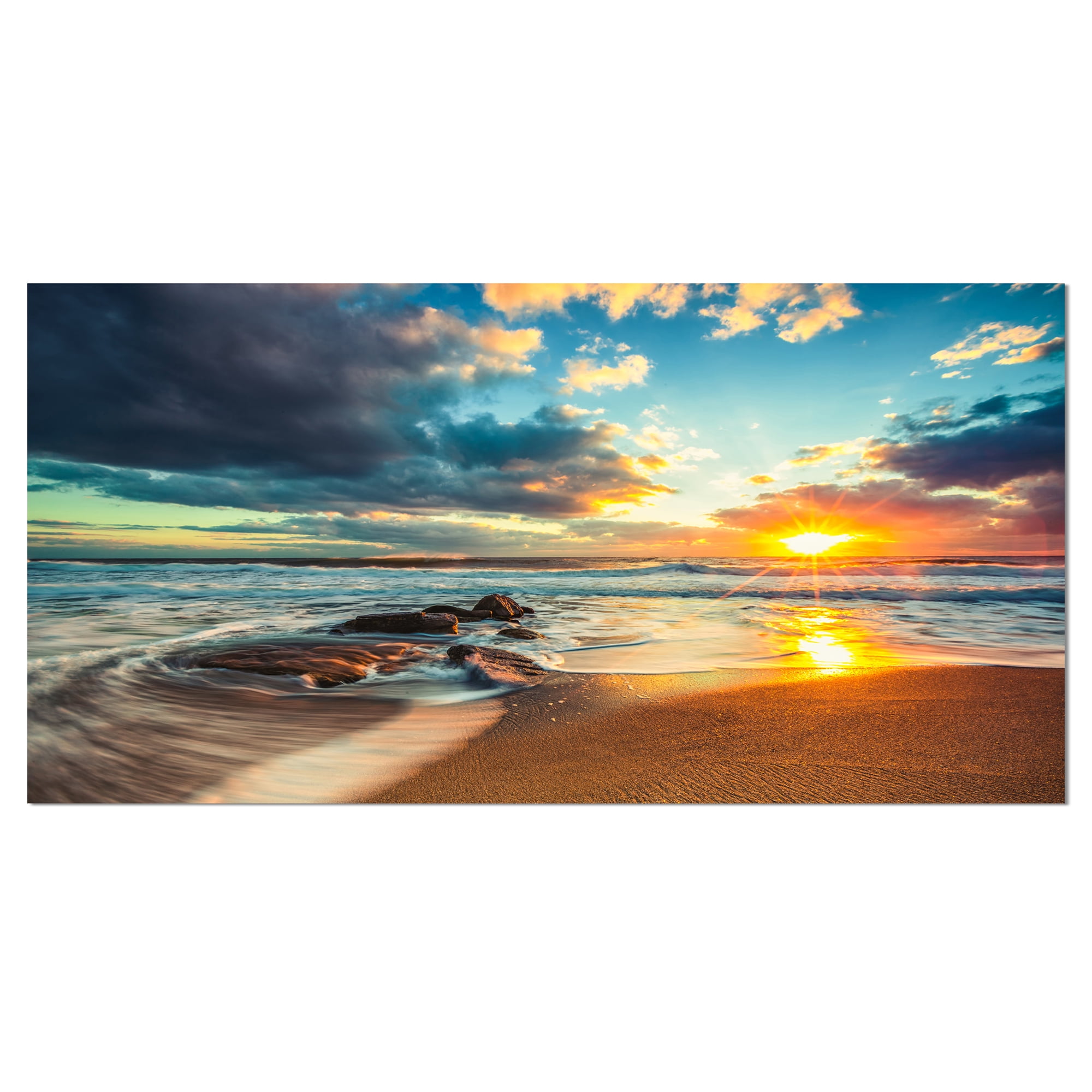 Beautiful Cloudscape Over the Sea Sunset Canvas Art Print