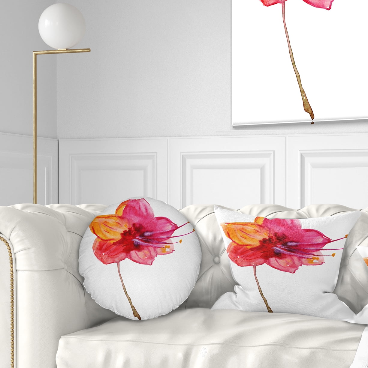 Designart Beautiful Dual toned Star Flower - Flower Throw Pillow - 12x20