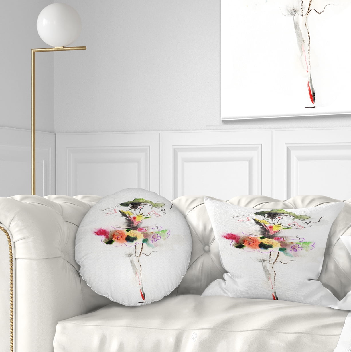 Designart Beautiful Fashion Girl - Portrait Throw Pillow - 12x20