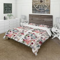 Designart 'Beautiful Floral Pattern with Spring Flowers' Cabin & Lodge Duvet Cover Set