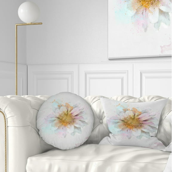 Designart Beautiful Flower with Yellow Stigma - Floral Throw Pillow - 12x20