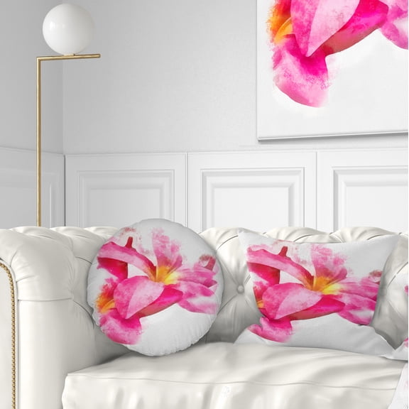 Designart Beautiful Flowers with Big Pink Petals - Floral Throw Pillow - 12x20