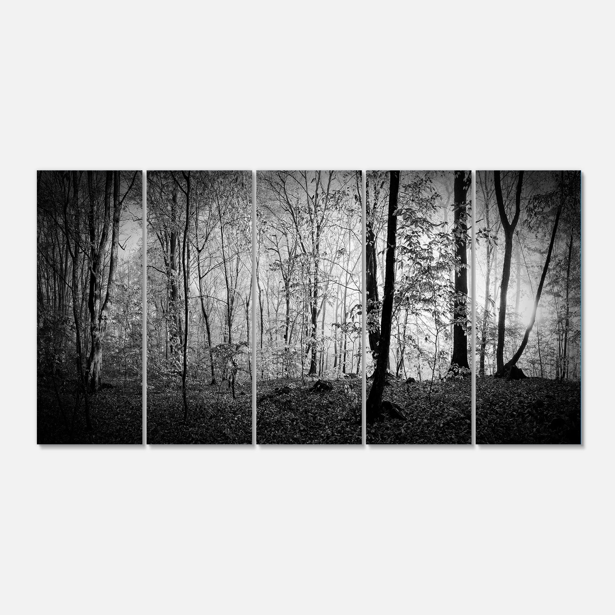 Designart 'Beautiful Forest Morning Panorama ' Landscape Canvas Art Print