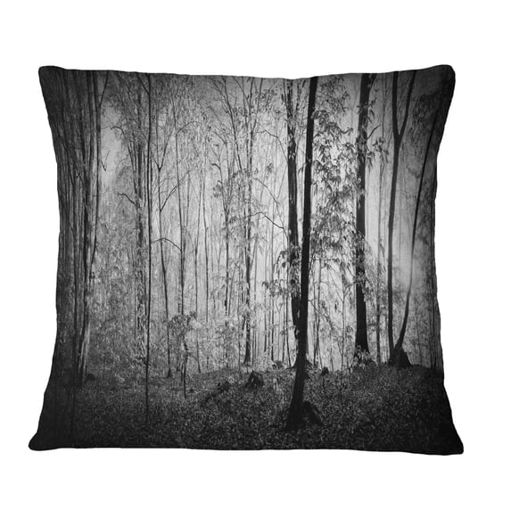 Designart Beautiful Forest Morning Panorama - Landscape Printed Throw Pillow - 16x16