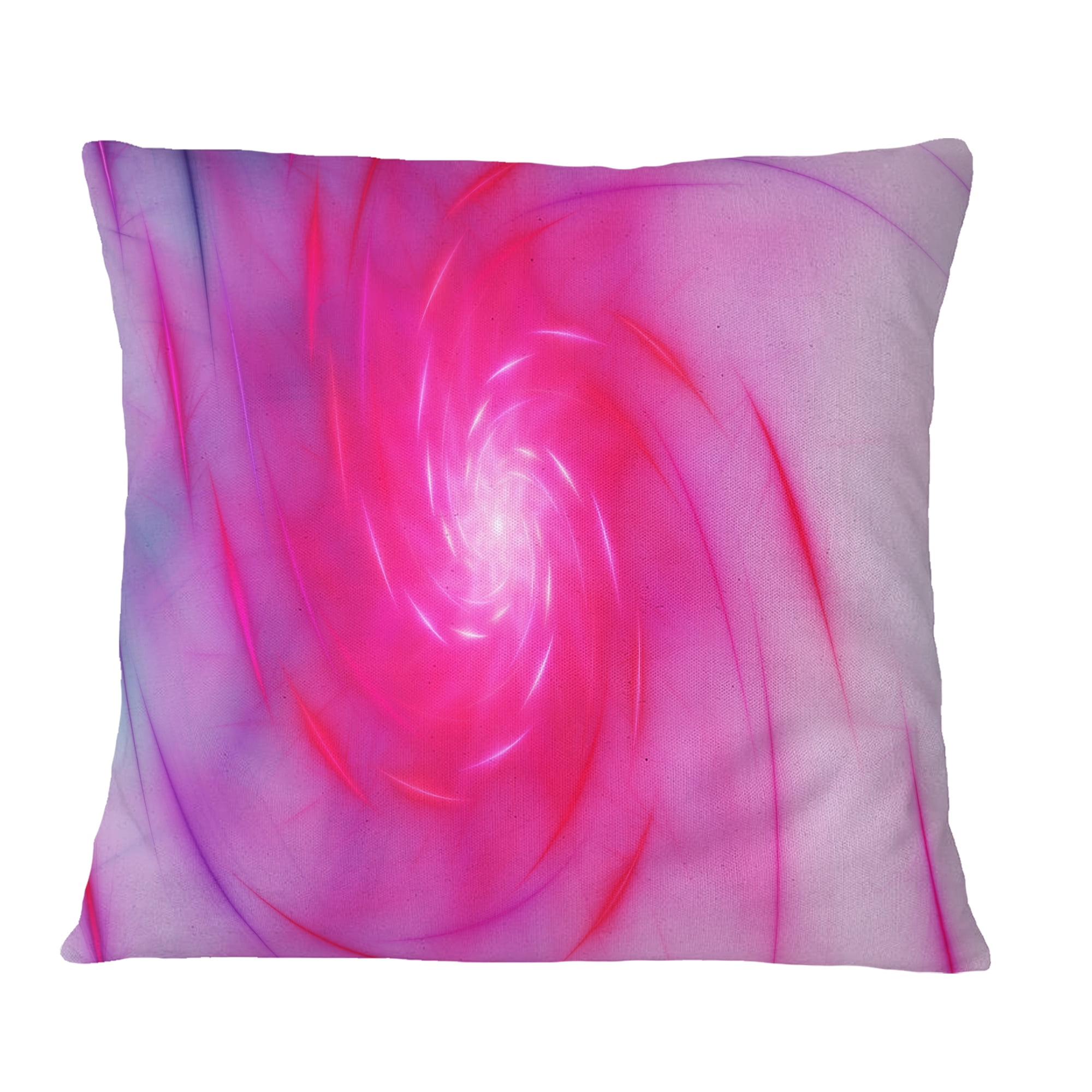 Designart Beautiful Fractal Pink Whirlpool - Floral Throw Pillow - 16x16
