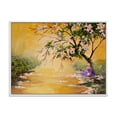 thumbnail image 1 of Designart 'Beautiful Girl Standing By The Flowering Tree' Traditional Framed Canvas Wall Art Print, 1 of 5