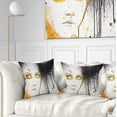 thumbnail image 1 of Designart Beautiful Girl with Yellow Eyes - Abstract Portrait Throw Pillow - 18x18, 1 of 5